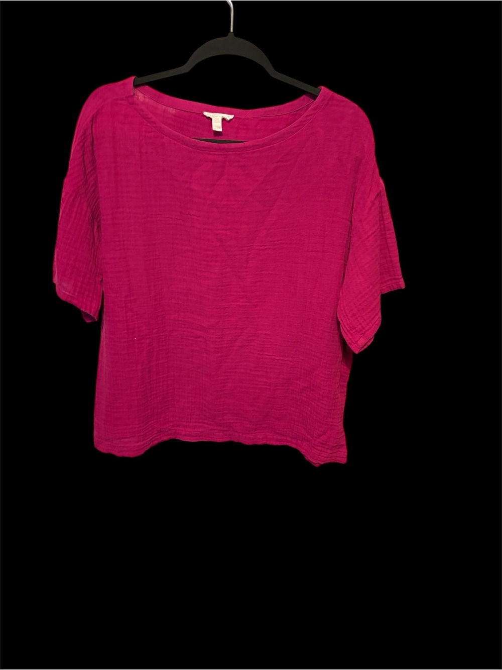 Women's Boxy Short-Sleeve Top in Fuchsia